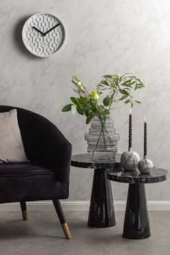 Horloge ronde en béton Honey 31 cm (Blanc)