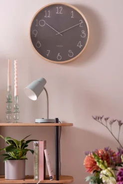 Horloge ronde en MDF Sencillo 40 cm (Gris foncé)
