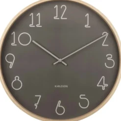 Horloge ronde en MDF Sencillo 40 cm (Gris foncé)