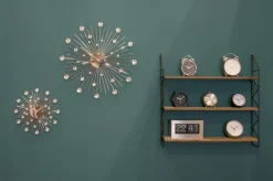Horloge ronde en métal Sunburst 50 cm (Chrome)