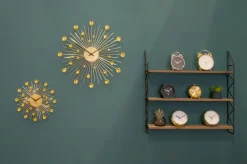 Horloge ronde en métal Sunburst 50 cm (Doré)