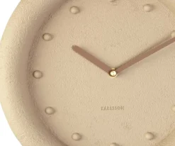 Horloge ronde en résine Petra 30 cm (Marron sable)