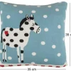 Housse de coussin en coton bio 35 x 35 cheval à pois