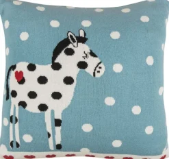 Housse de coussin en coton bio 35 x 35 cheval à pois