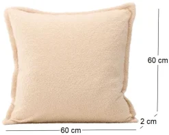 Housse de coussin 60x60 cm Tuva (Blanc cassé)