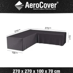 Housse de protection respirante pour ensemble de mobilier extérieur (Pour ensemble mobilier angle 270x272x100xH70 cm)