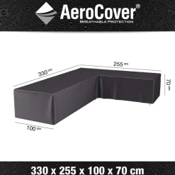 Housse de protection respirante pour ensemble de mobilier extérieur (Pour ensemble mobilier angle droit 330x255x100xH70 cm)