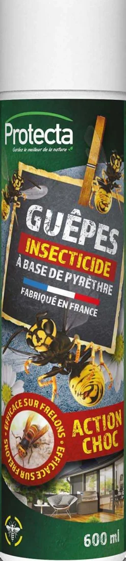 Insecticide guêpes et frelons aérosol longue portée 600 ml