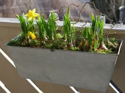 Jardinière balcon en zinc à suspendre (Gris)