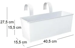Jardinière balcon en zinc à suspendre (Blanc)