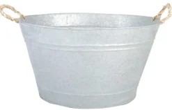 Jardinière bassine en zinc patiné