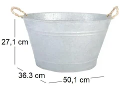 Jardinière bassine en zinc patiné
