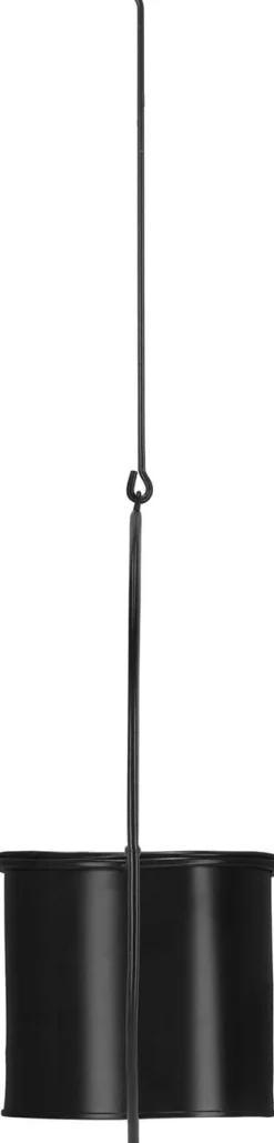 Jardinière déco ronde d'intérieur en métal noir (A suspendre)