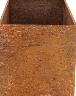 Jardinière en acier corten rouille (78 x 38 x 38 cm)