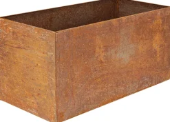 Jardinière en acier corten rouille (78 x 38 x 38 cm)