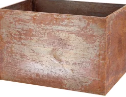 Jardinière en acier corten rouille (58 x 38 x 38 cm)
