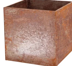 Jardinière en acier corten rouille (38 x 38 x 38 cm)