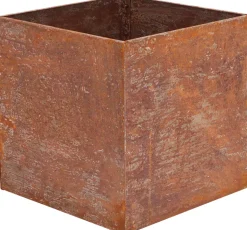Jardinière en acier corten rouille (38 x 38 x 38 cm)