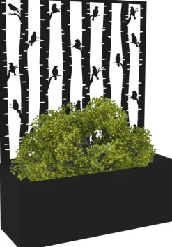Jardinière en fer avec treillis (Motif oiseaux)