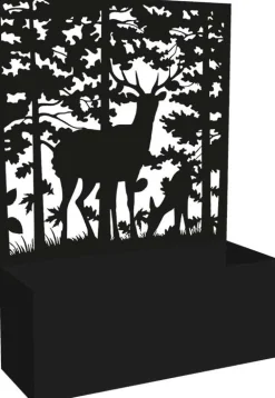 Jardinière en fer avec treillis (Motif cerf)
