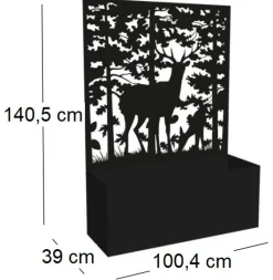 Jardinière en fer avec treillis (Motif cerf)
