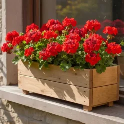 Jardinière en mélèze Moline 60 x 22 x 20 cm (Naturel)