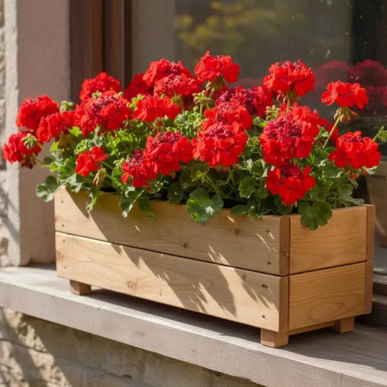 Jardinière en mélèze Moline 60 x 22 x 20 cm (Naturel)