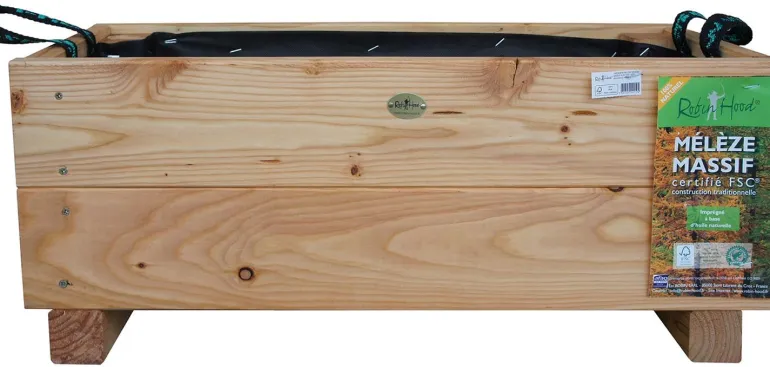 Jardinière en mélèze Moline 60 x 22 x 20 cm (Naturel)