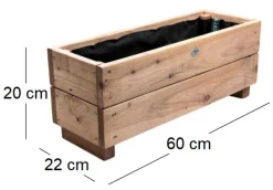 Jardinière en mélèze Moline 60 x 22 x 20 cm (Naturel)