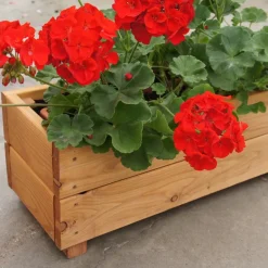 Jardinière en mélèze Moline 60 x 22 x 20 cm (Naturel)