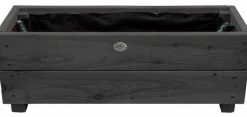 Jardinière en mélèze Moline 60 x 22 x 20 cm (Cérusé noir)