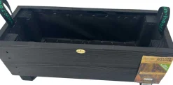 Jardinière en mélèze Moline 60 x 22 x 20 cm (Cérusé noir)
