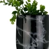 Jardinière murale en céramique marbrée 15 x 7 cm (Noir)