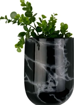 Jardinière murale en céramique marbrée 15 x 7 cm (Noir)