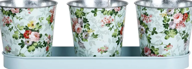 Jardinière 3 pots Roses