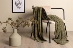 Jeté de canapé en polyester chenille Ally 170 x 130 cm (Vert)
