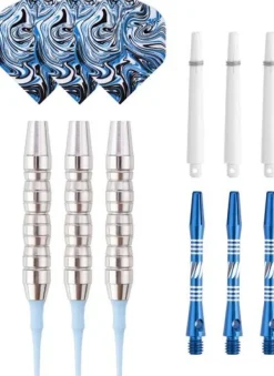 Jeu de 3 fléchettes professionnelles à pointe plastique 22 gr Deep Sea