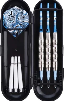 Jeu de 3 fléchettes professionnelles à pointe plastique 22 gr Deep Sea