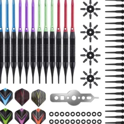 Jeu de 12 fléchettes professionnelles à pointe plastique 19 gr Cupra