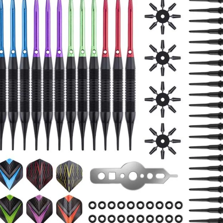 Jeu de 12 fléchettes professionnelles à pointe plastique 19 gr Cupra