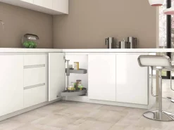 Jeu de plateaux tournants demi-lune blanc Shelvo (Plateaux de 75 cm)