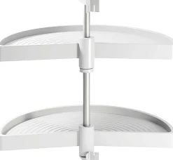 Jeu de plateaux tournants demi-lune blanc Shelvo (Plateaux de 75 cm)