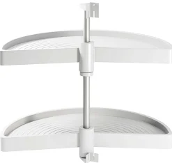 Jeu de plateaux tournants demi-lune blanc Shelvo (Plateaux de 65 cm)