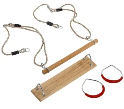Kit 3 accessoires balançoire + anneaux de gym + trapèze