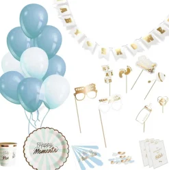 Kit décoration pour baby shower 46 pièces (Bleu)