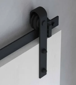 Kit de quincaillerie pour porte coulissante suspendue en bois Barn (Sans fermeture amortie)