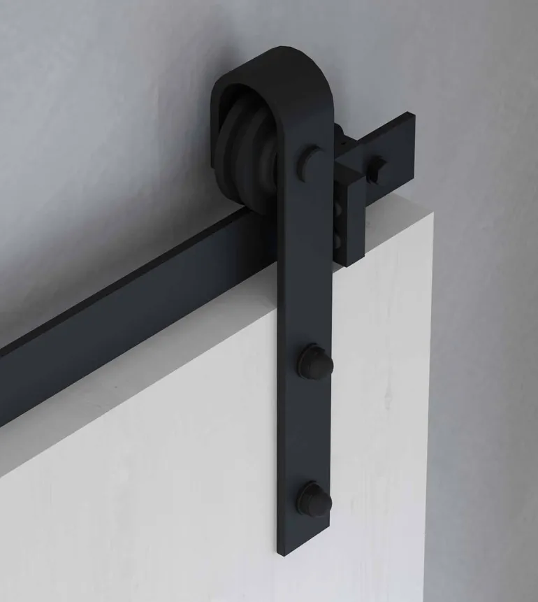 Kit de quincaillerie pour porte coulissante suspendue en bois Barn (Sans fermeture amortie)