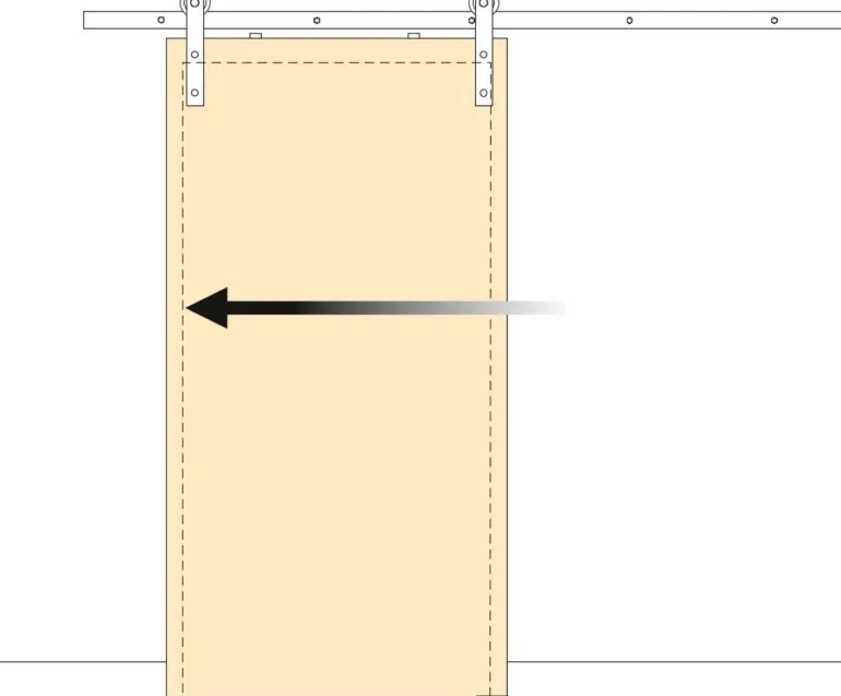 Kit de quincaillerie pour porte coulissante suspendue en bois Barn (Sans fermeture amortie)