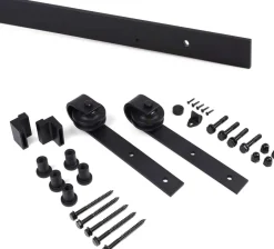 Kit de quincaillerie pour porte coulissante suspendue en bois Barn (Sans fermeture amortie)