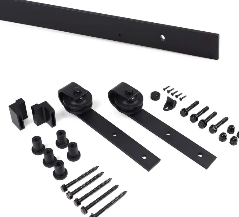 Kit de quincaillerie pour porte coulissante suspendue en bois Barn (Sans fermeture amortie)